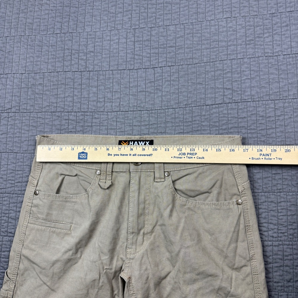 Hawx Work Utility Pants Men 33x32 (33x30) Tan Double Knee Relaxed Straight Leg - Picture 10 of 13